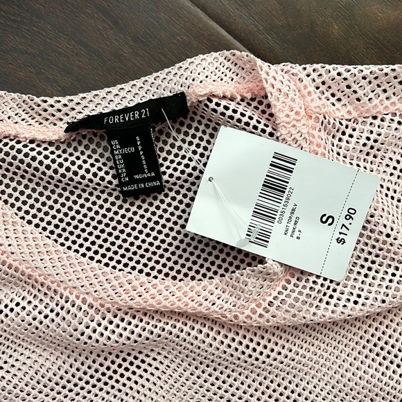 Forever 21 Pink Mesh Crop Top - Picture 6 of 7